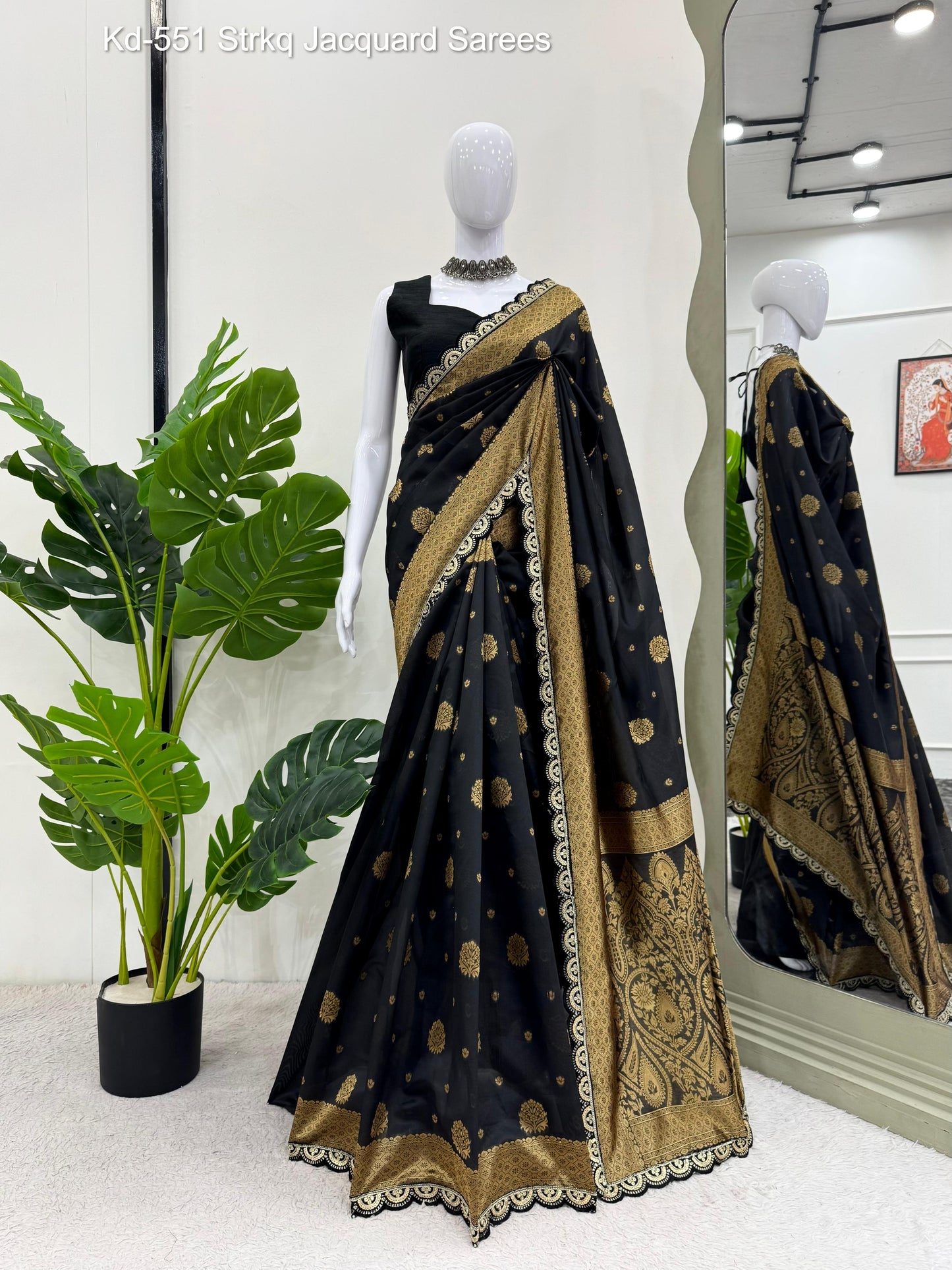 Kd-551 Strkq Jacquard Sarees