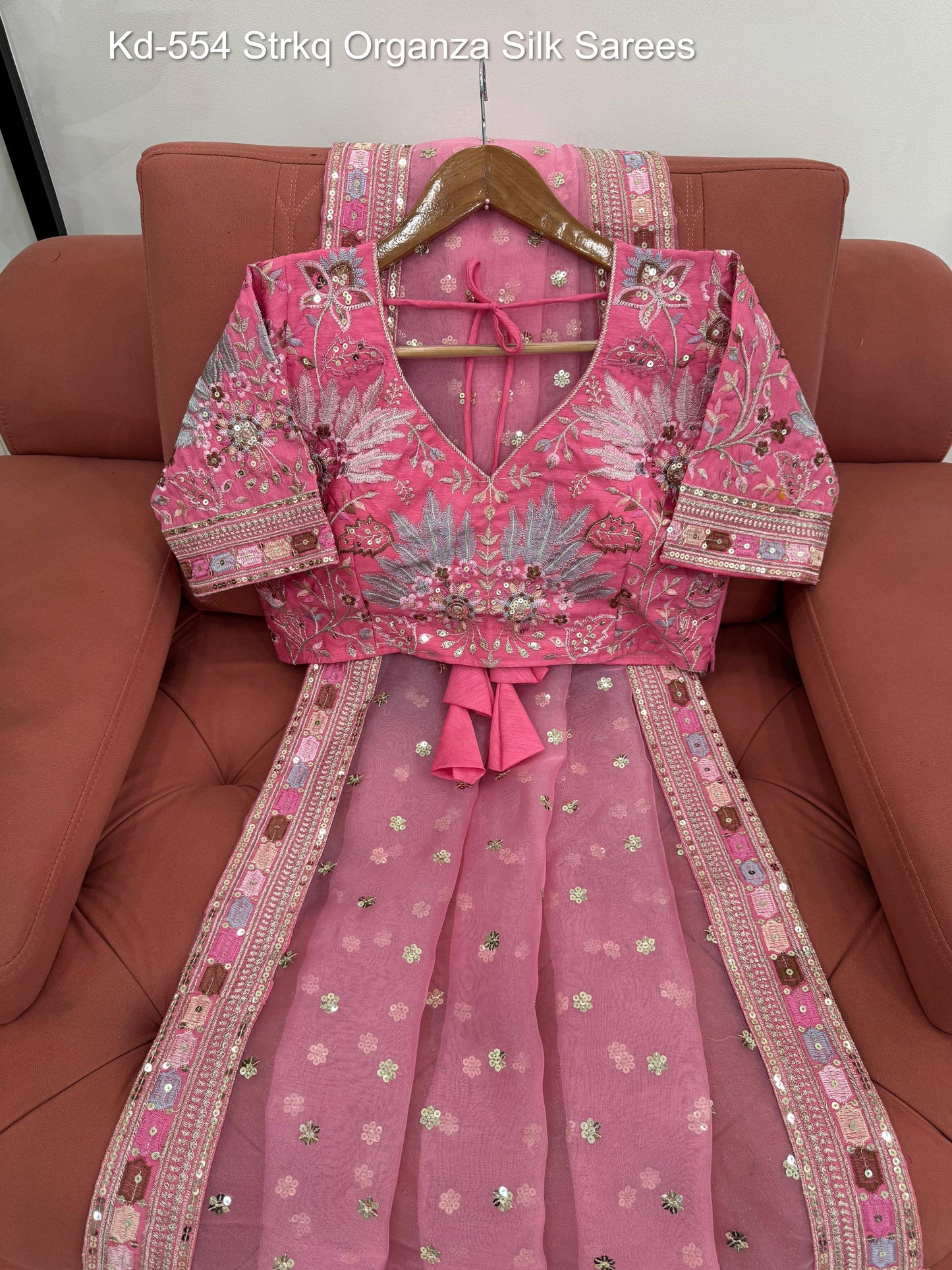 Kd-554 Strkq Organza Silk Sarees