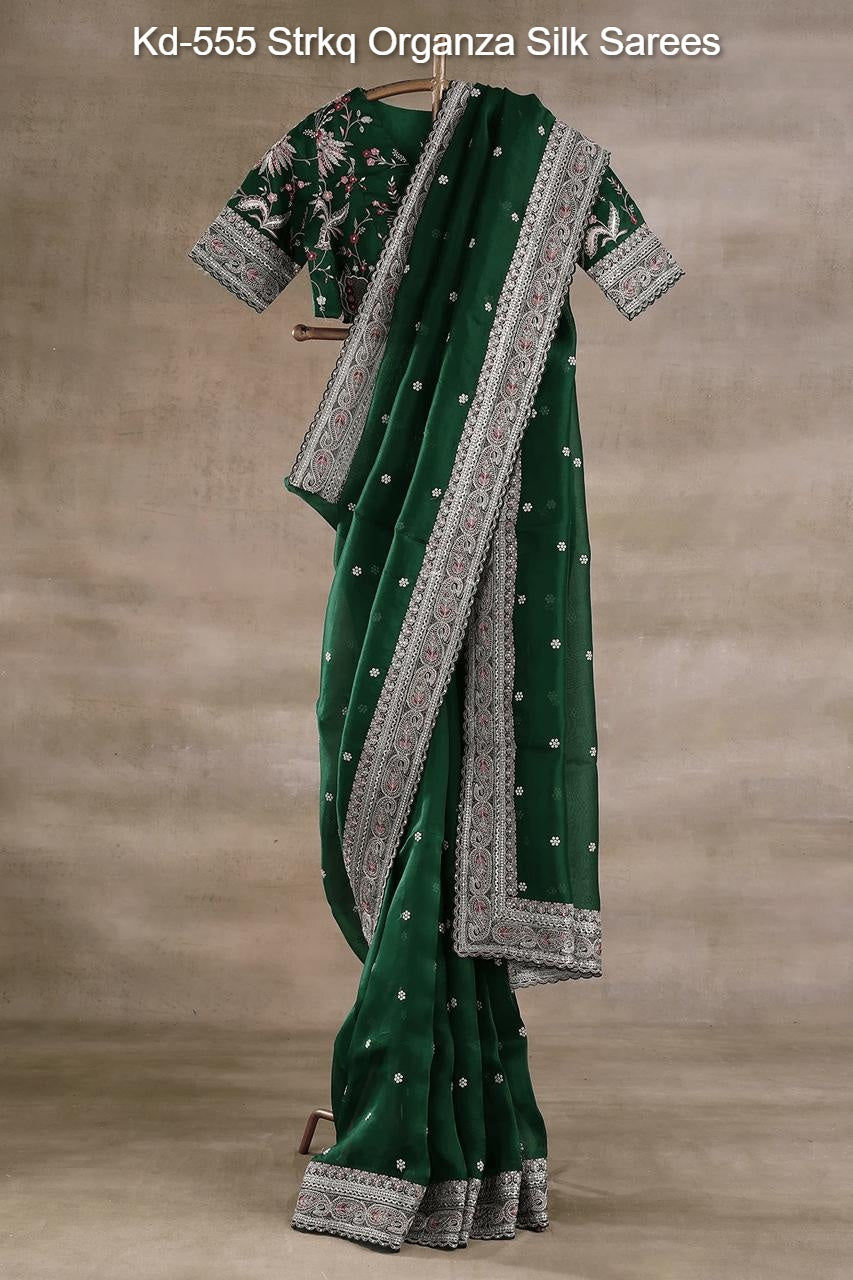 Kd-555 Strkq Organza Silk Sarees