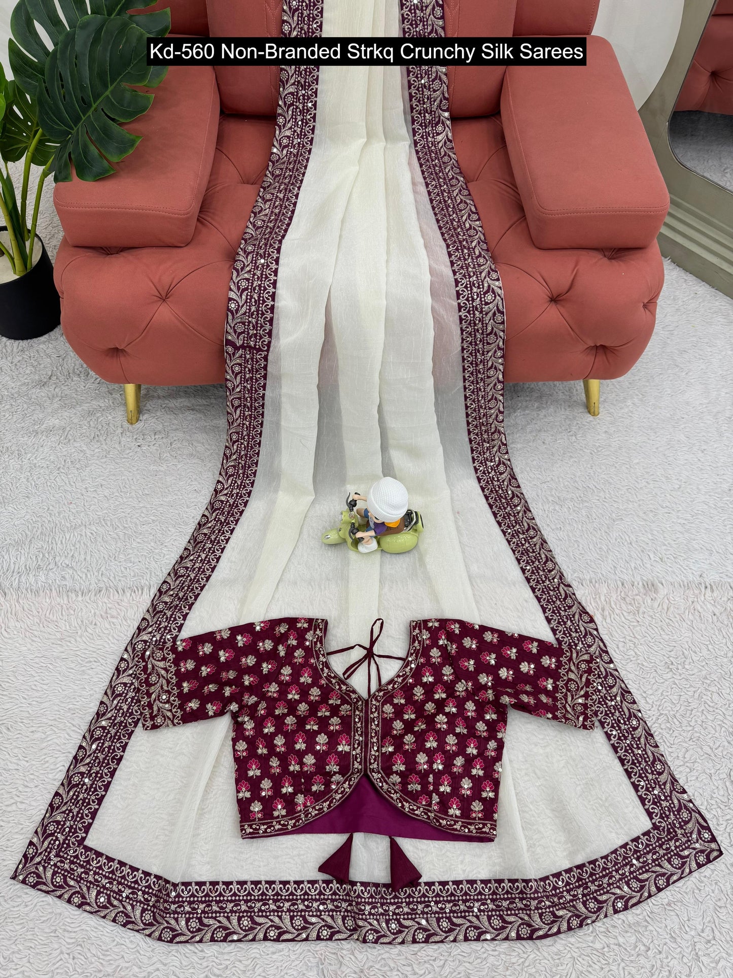 Kd-560 Non-Branded Strkq Crunchy Silk Sarees