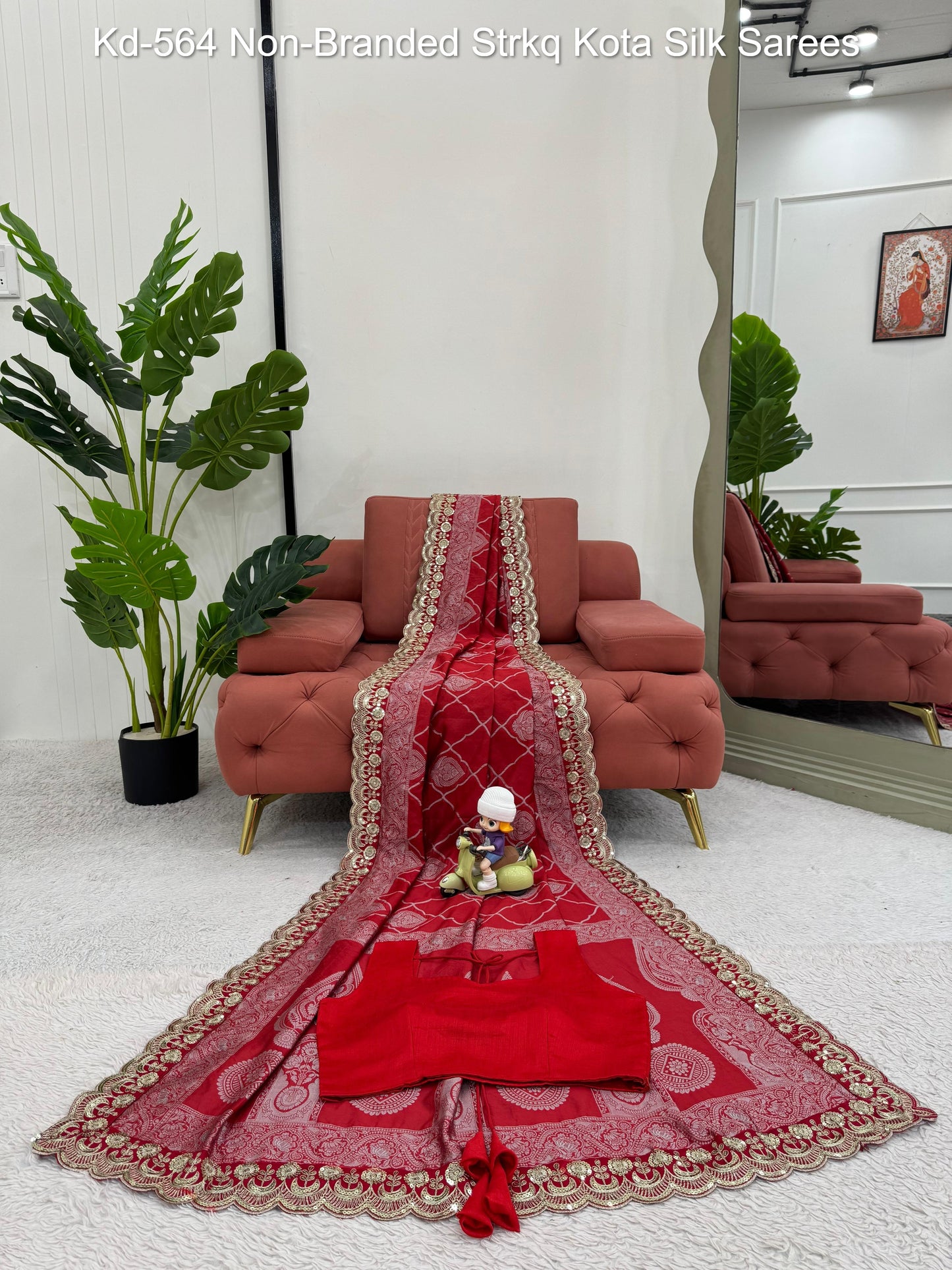 Kd-564 Non-Branded Strkq Kota Silk Sarees