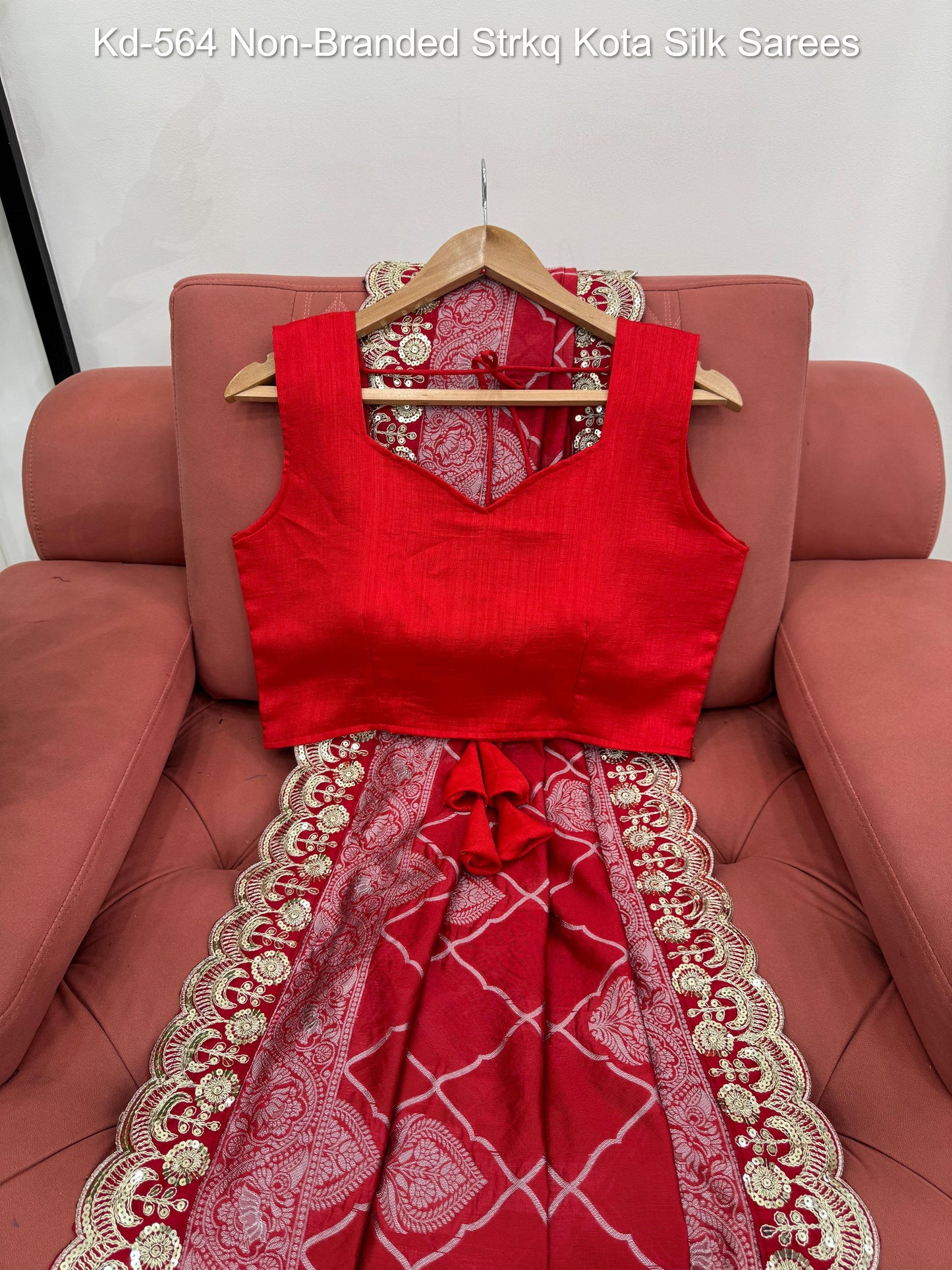 Kd-564 Non-Branded Strkq Kota Silk Sarees