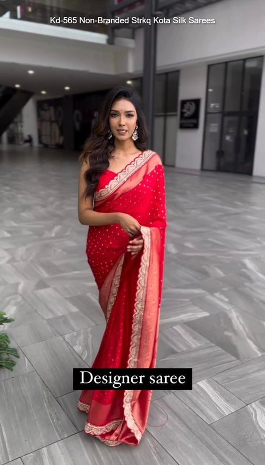 Kd-565 Non-Branded Strkq Kota Silk Sarees