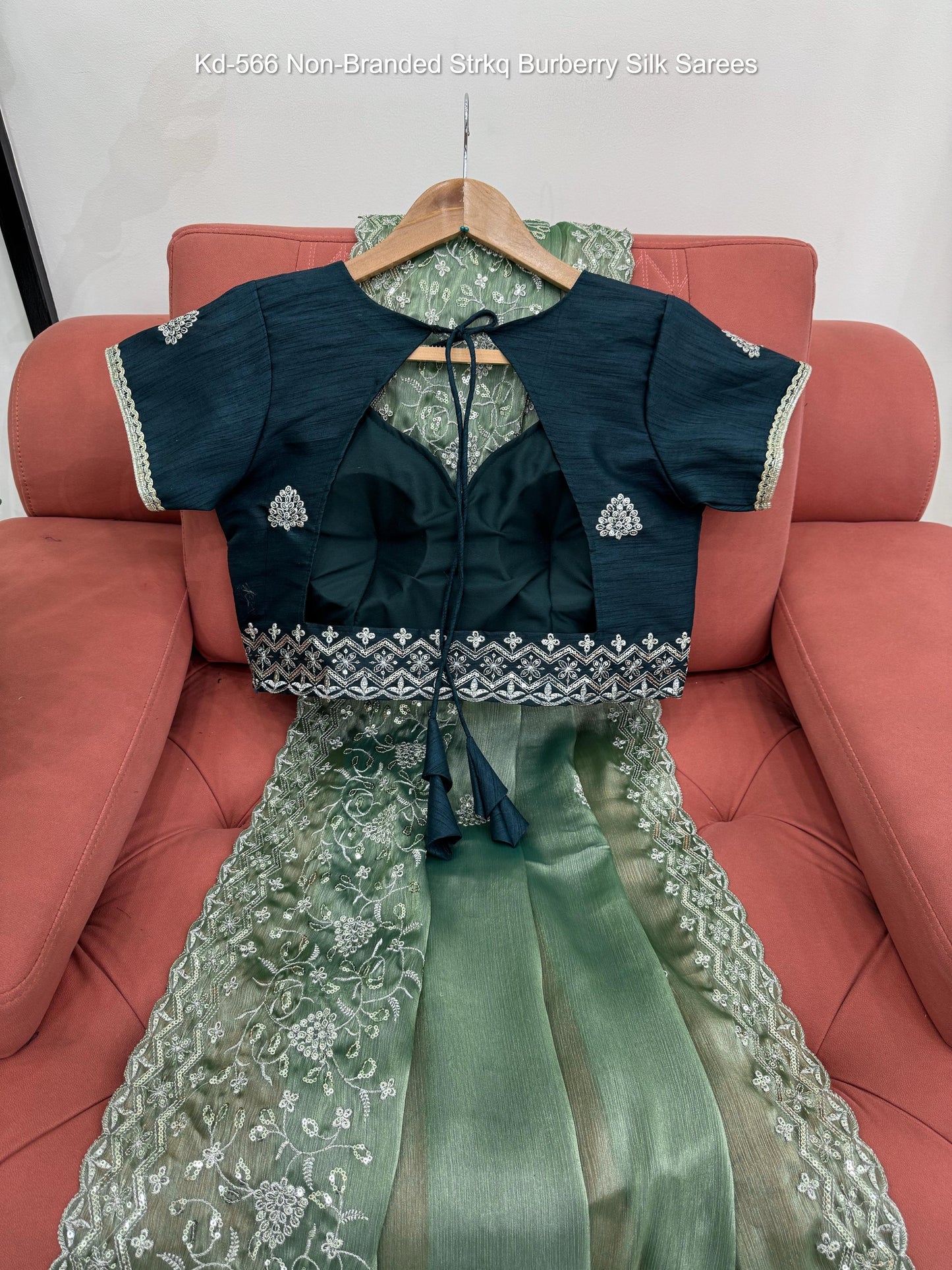 Kd-566 Non-Branded Strkq Burberry Silk Sarees