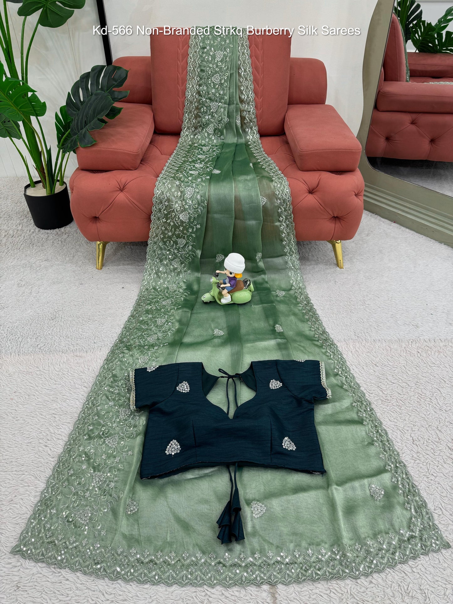 Kd-566 Non-Branded Strkq Burberry Silk Sarees