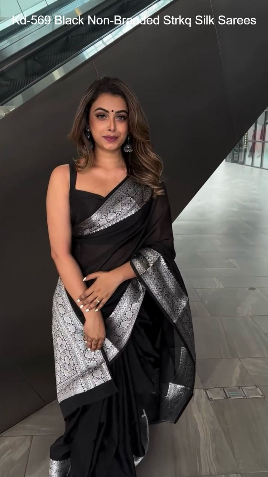 Kd-569 Black Non-Branded Strkq Silk Sarees