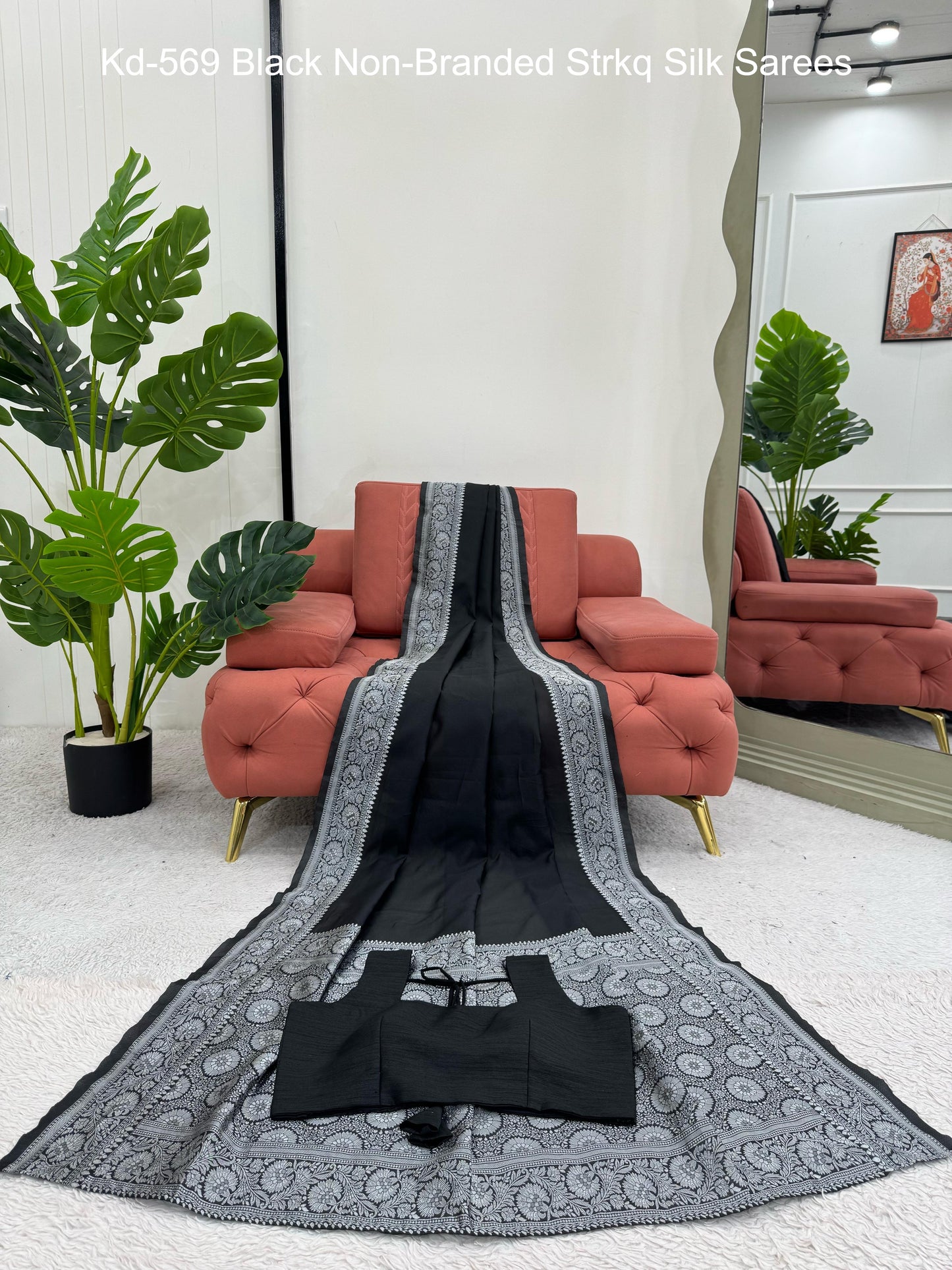 Kd-569 Black Non-Branded Strkq Silk Sarees