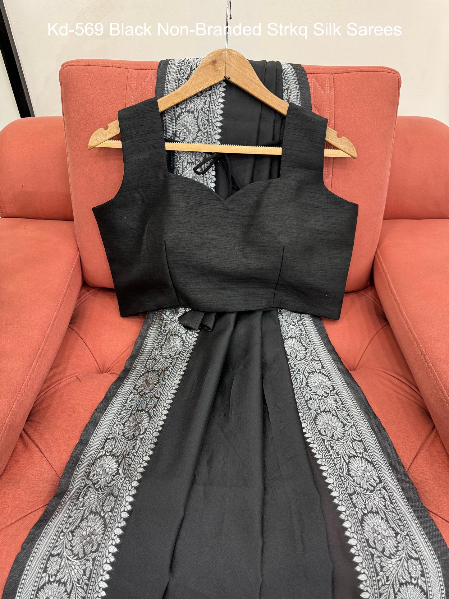 Kd-569 Black Non-Branded Strkq Silk Sarees