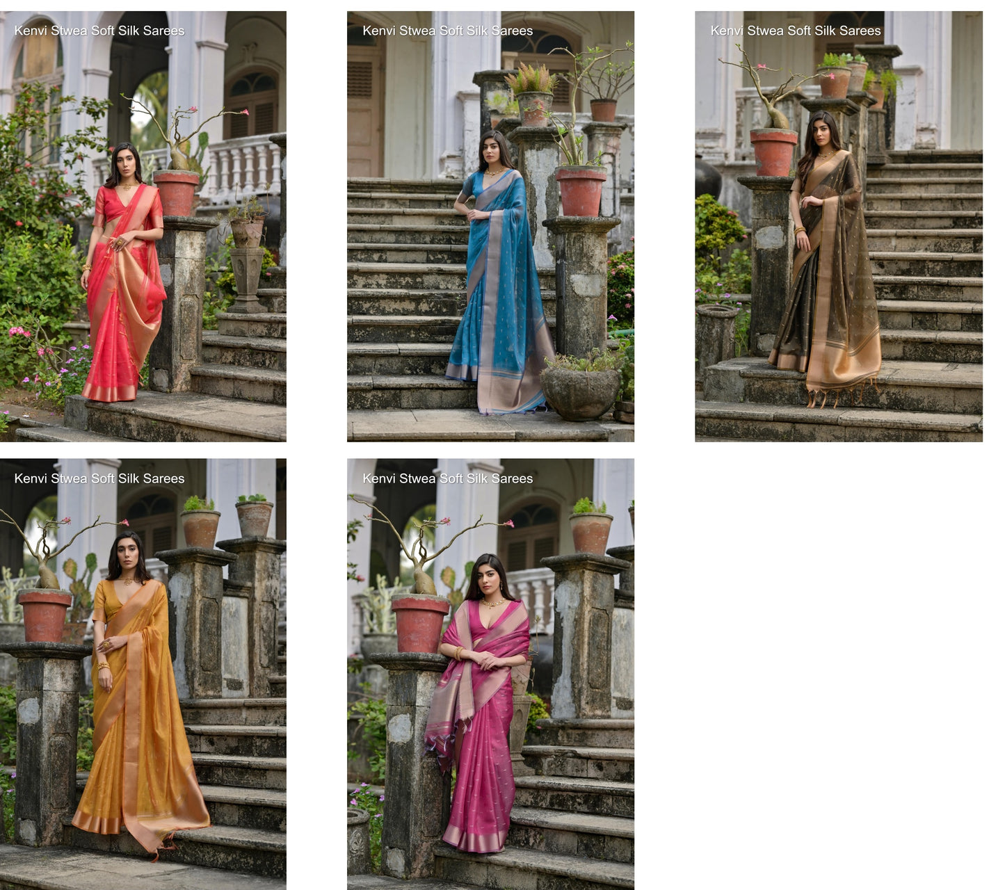 Kenvi Stwea Soft Silk Sarees