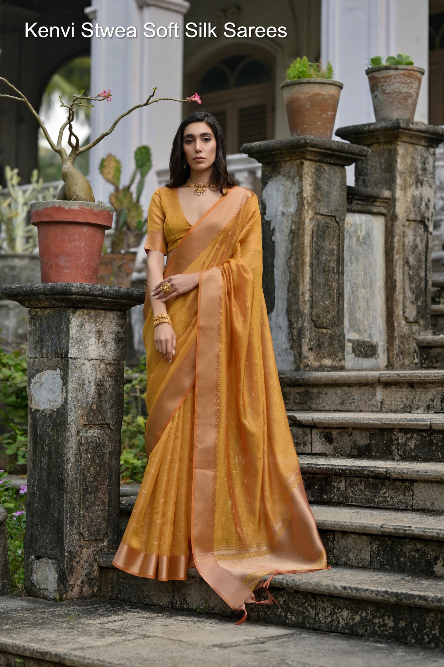 Kenvi Stwea Soft Silk Sarees