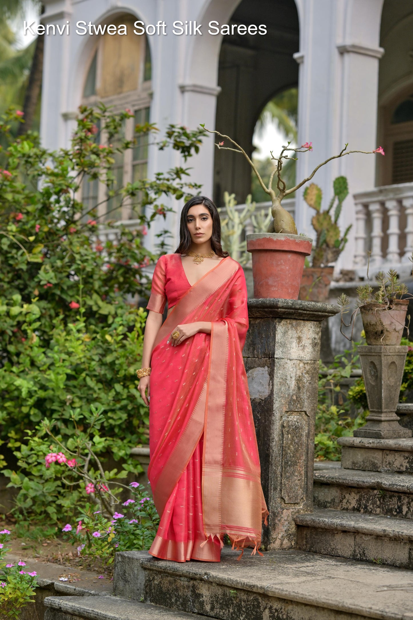 Kenvi Stwea Soft Silk Sarees