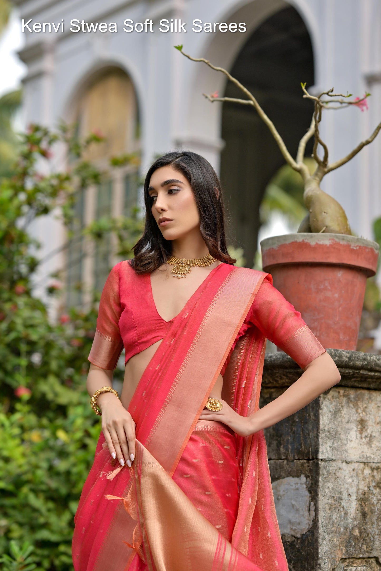Kenvi Stwea Soft Silk Sarees