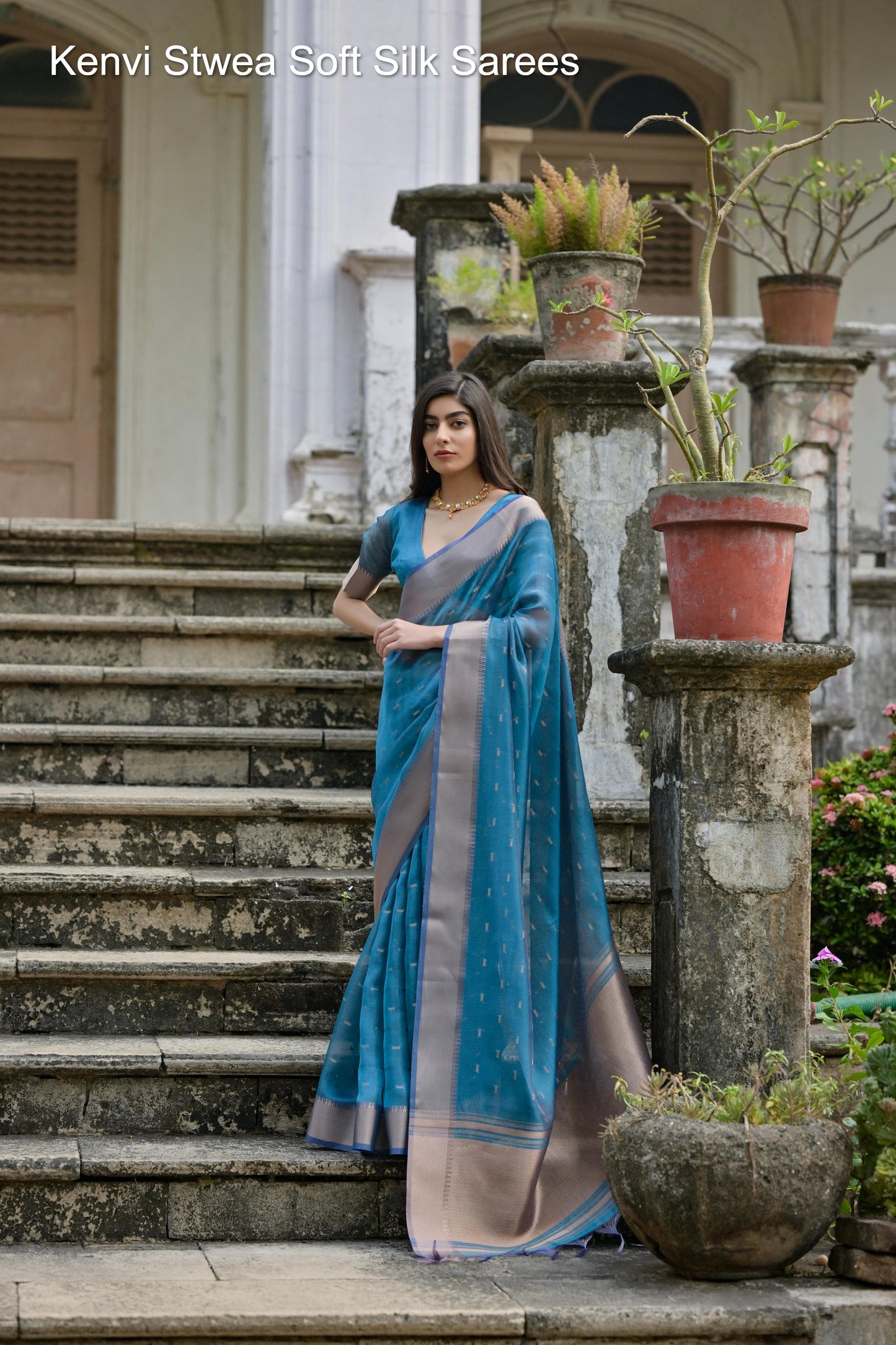Kenvi Stwea Soft Silk Sarees