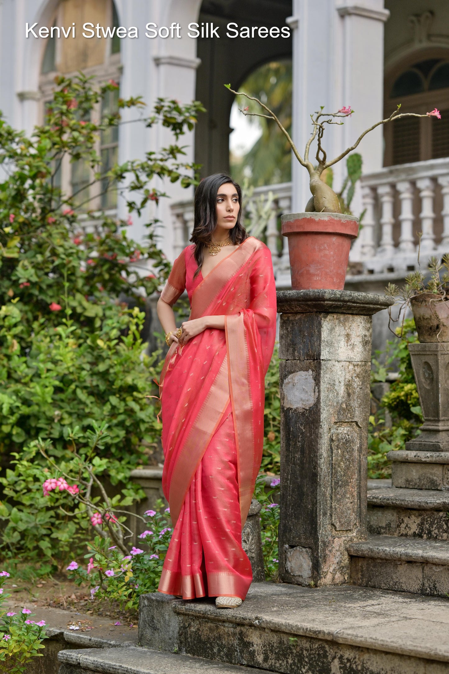 Kenvi Stwea Soft Silk Sarees