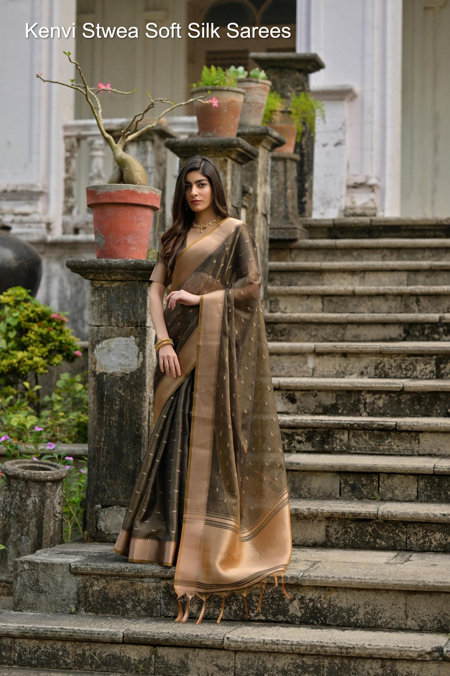 Kenvi Stwea Soft Silk Sarees