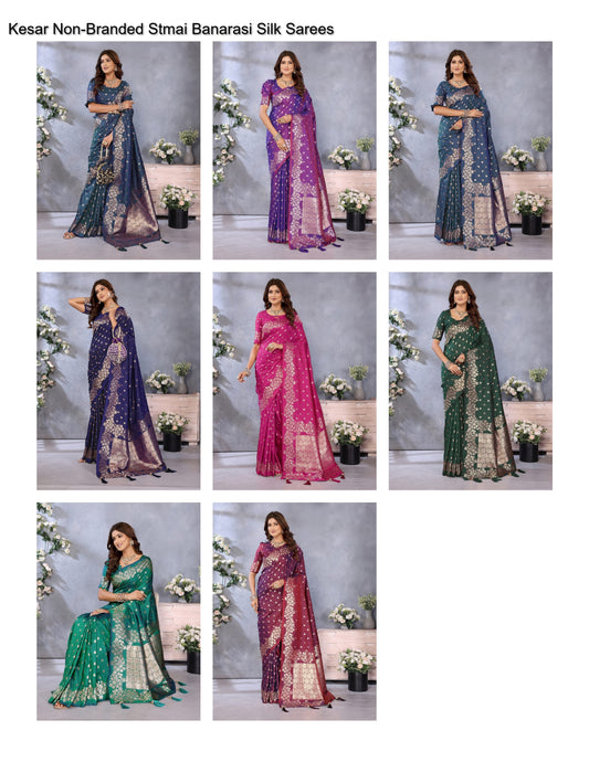 Kesar Non-Branded Stmai Banarasi Silk Sarees