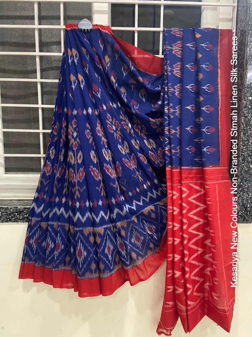 Kesariya New Colours Non-Branded Stmah Linen Silk Sarees