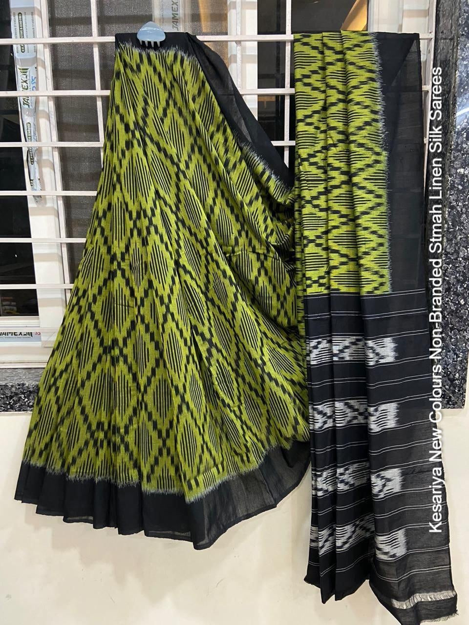 Kesariya New Colours Non-Branded Stmah Linen Silk Sarees