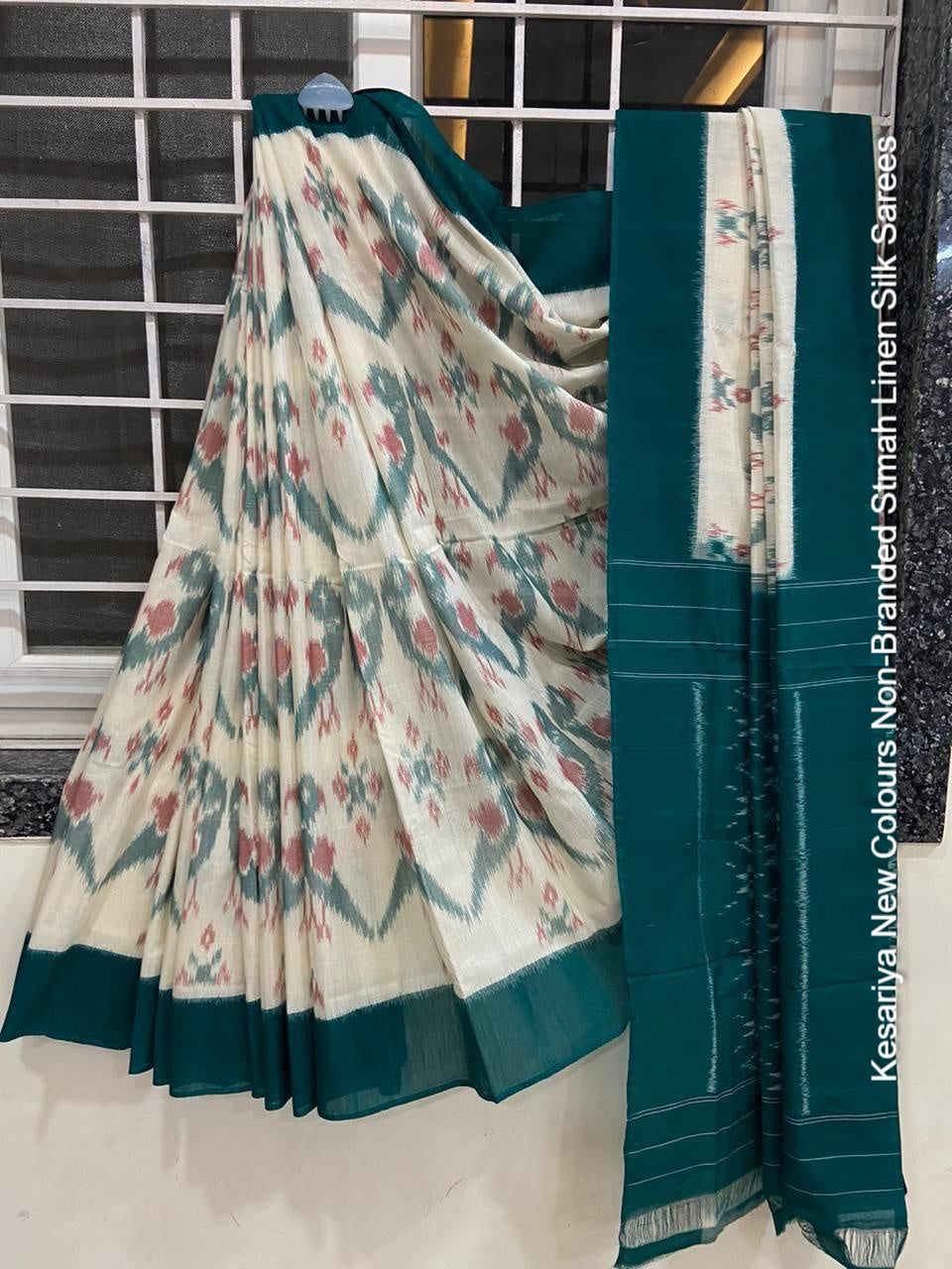 Kesariya New Colours Non-Branded Stmah Linen Silk Sarees