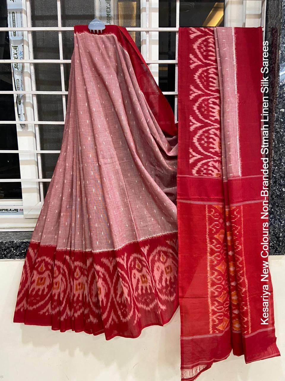 Kesariya New Colours Non-Branded Stmah Linen Silk Sarees