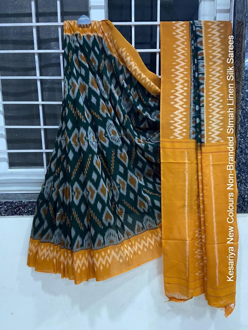 Kesariya New Colours Non-Branded Stmah Linen Silk Sarees