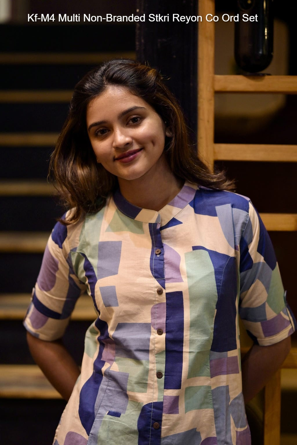 Kf-M4 Multi Non-Branded Stkri Reyon Co Ord Set
