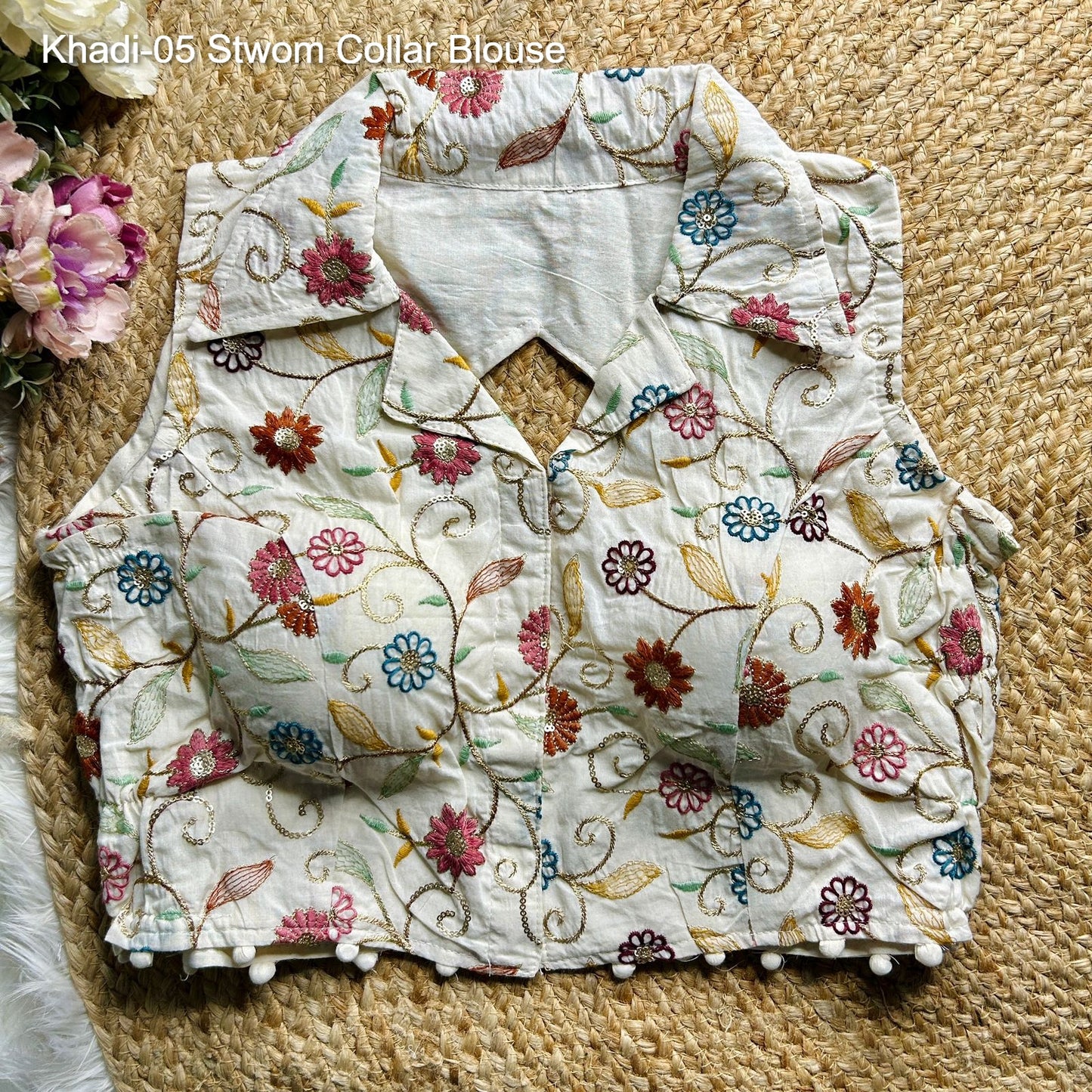Khadi-05 Stwom Collar Blouse