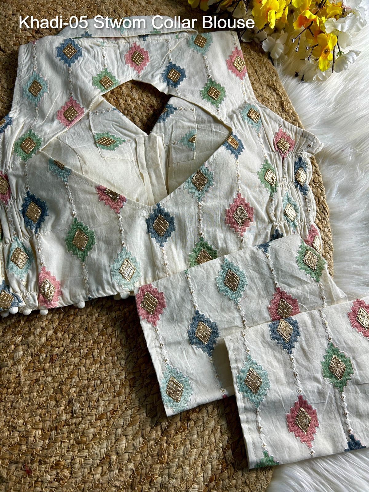 Khadi-05 Stwom Collar Blouse