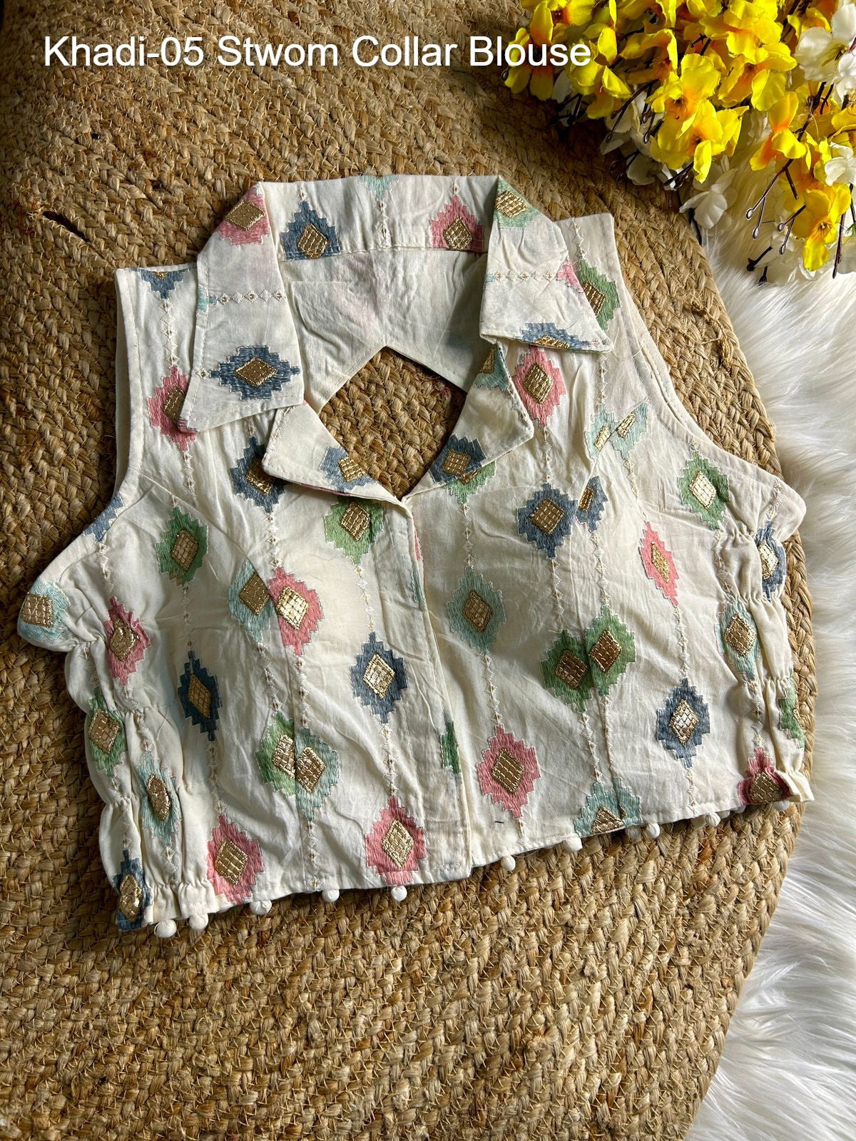 Khadi-05 Stwom Collar Blouse