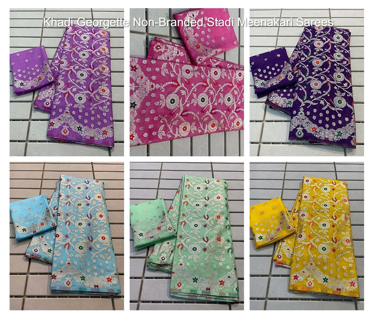 Khadi Georgette Non-Branded Stadi Meenakari Sarees