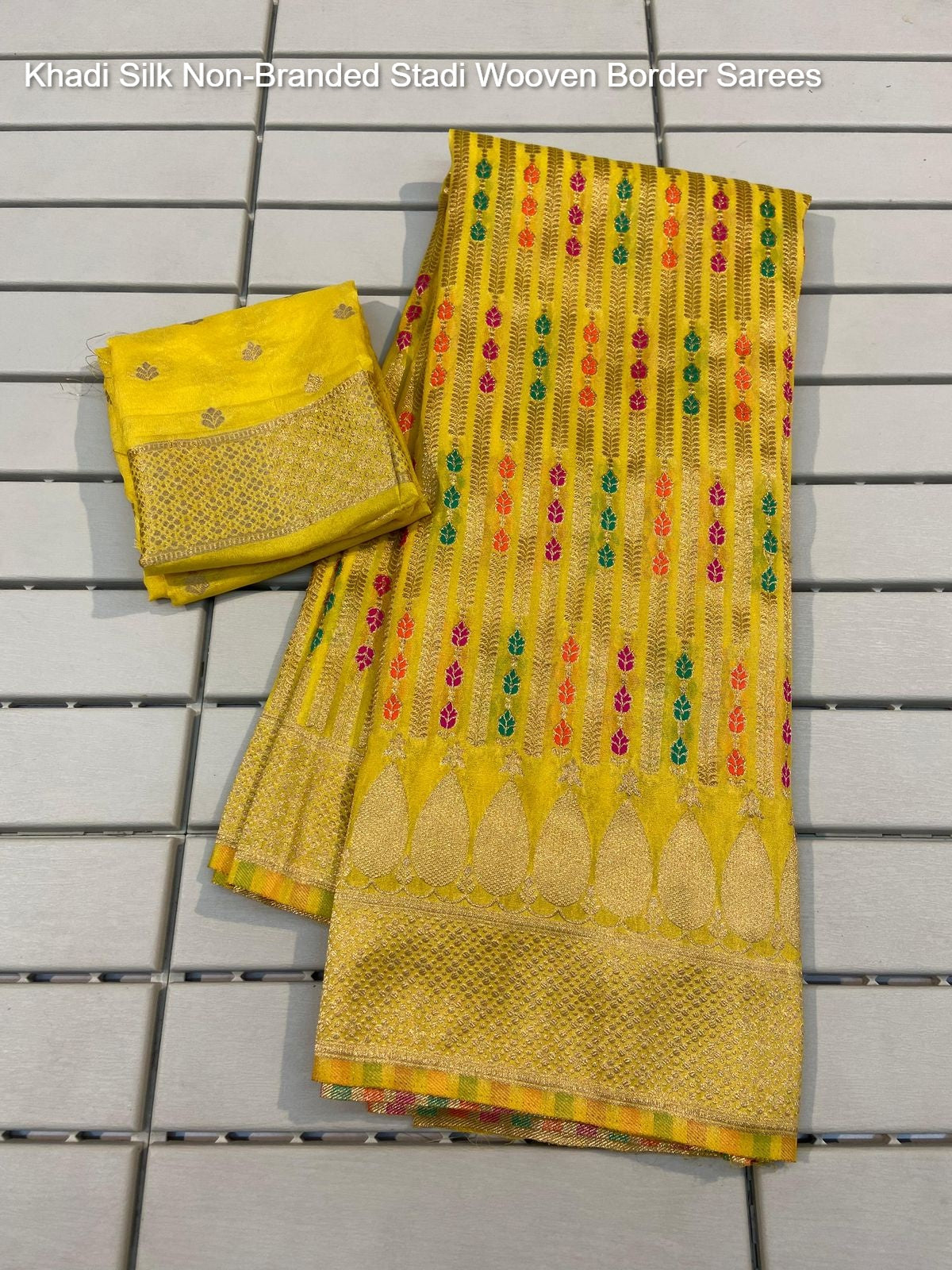 Khadi Silk Non-Branded Stadi Wooven Border Sarees