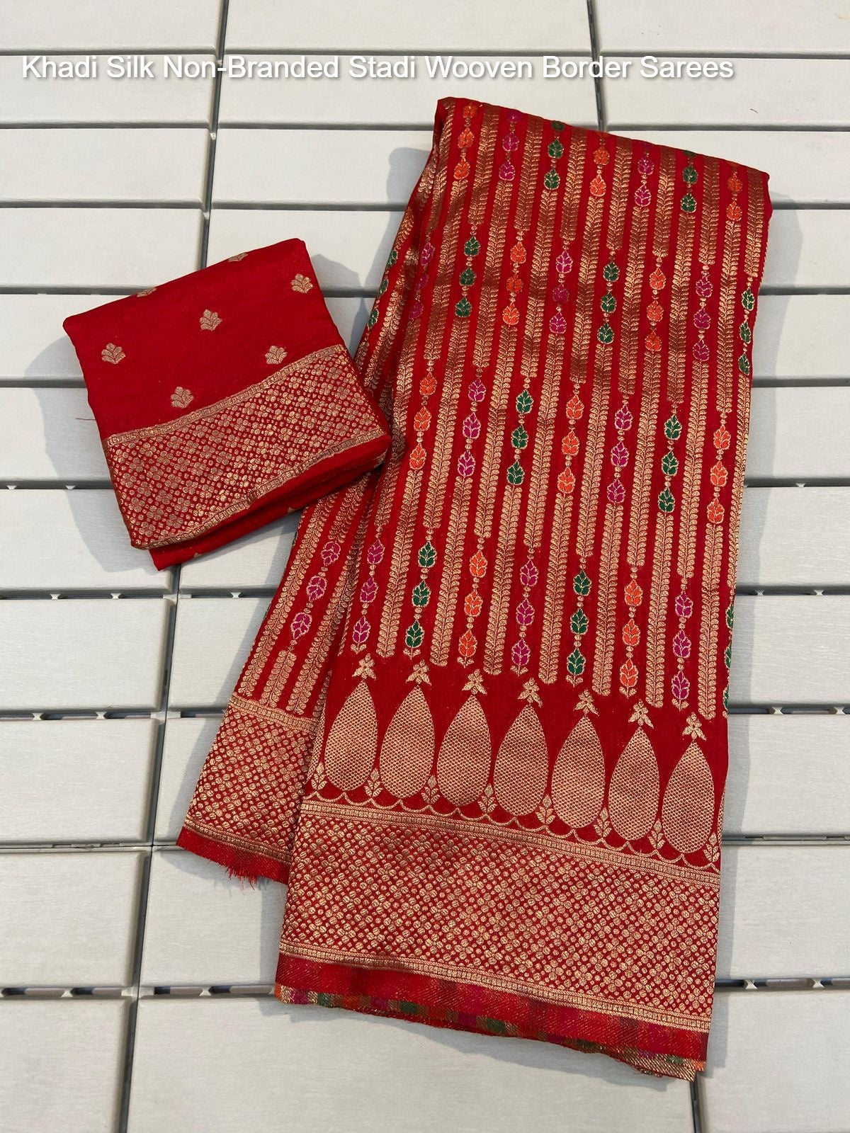 Khadi Silk Non-Branded Stadi Wooven Border Sarees