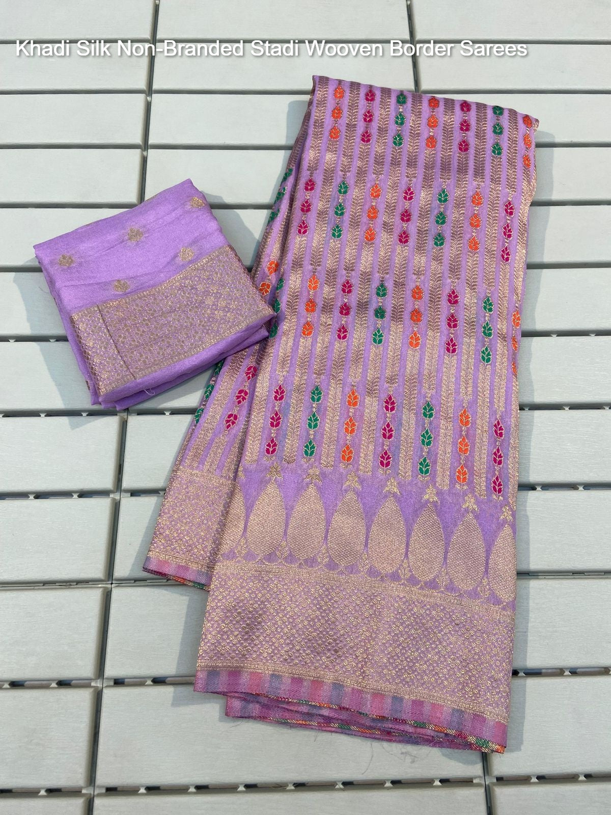 Khadi Silk Non-Branded Stadi Wooven Border Sarees