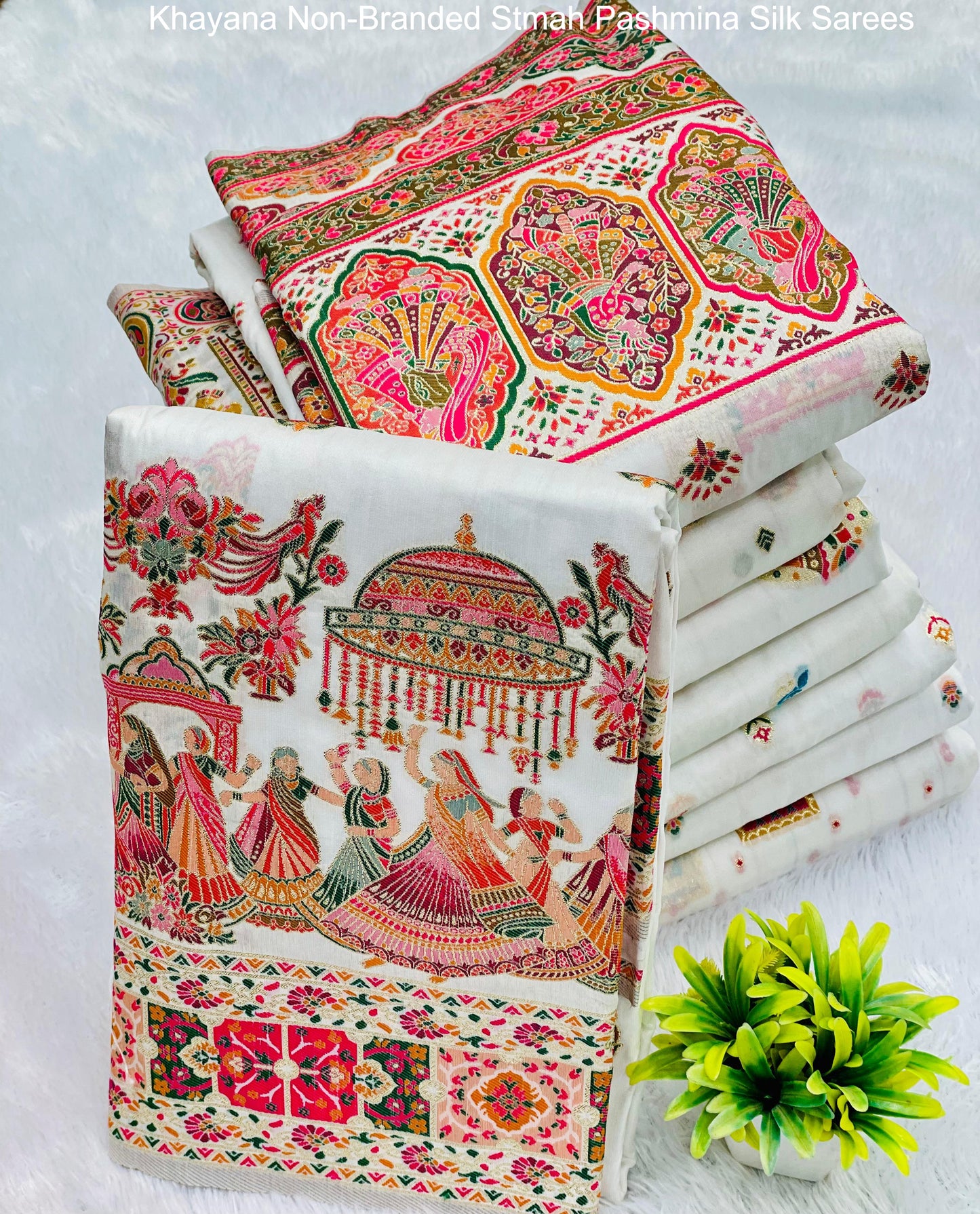 Khayana Non-Branded Stmah Pashmina Silk Sarees