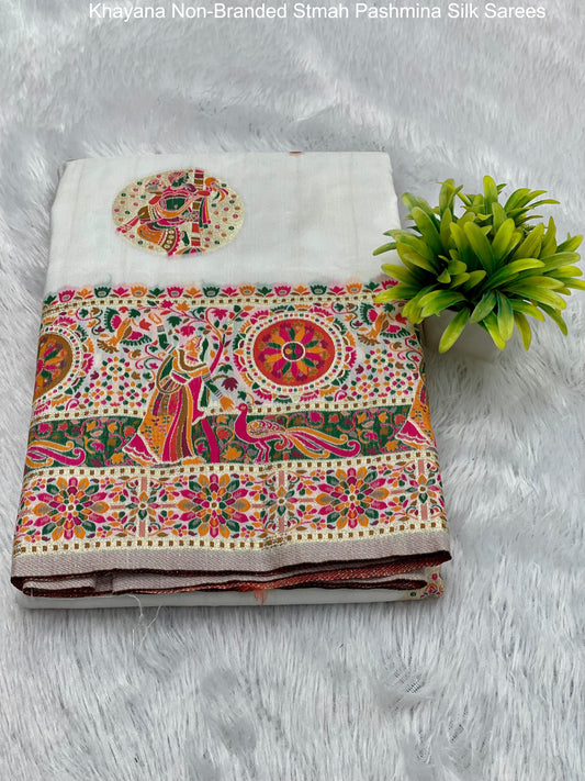 Khayana Non-Branded Stmah Pashmina Silk Sarees