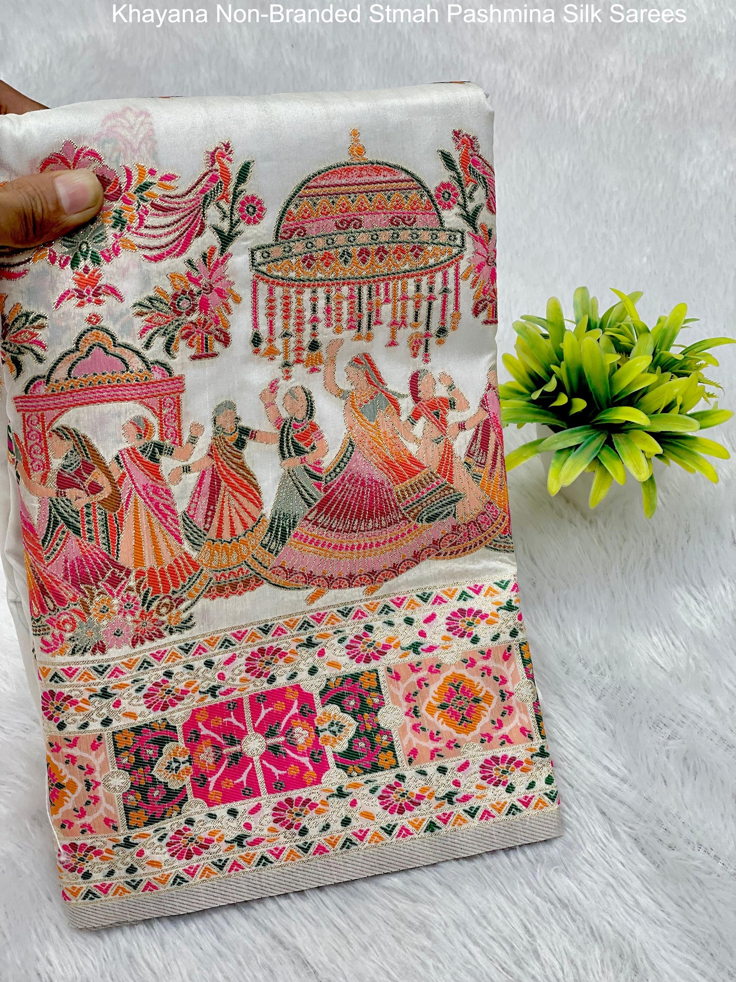 Khayana Non-Branded Stmah Pashmina Silk Sarees