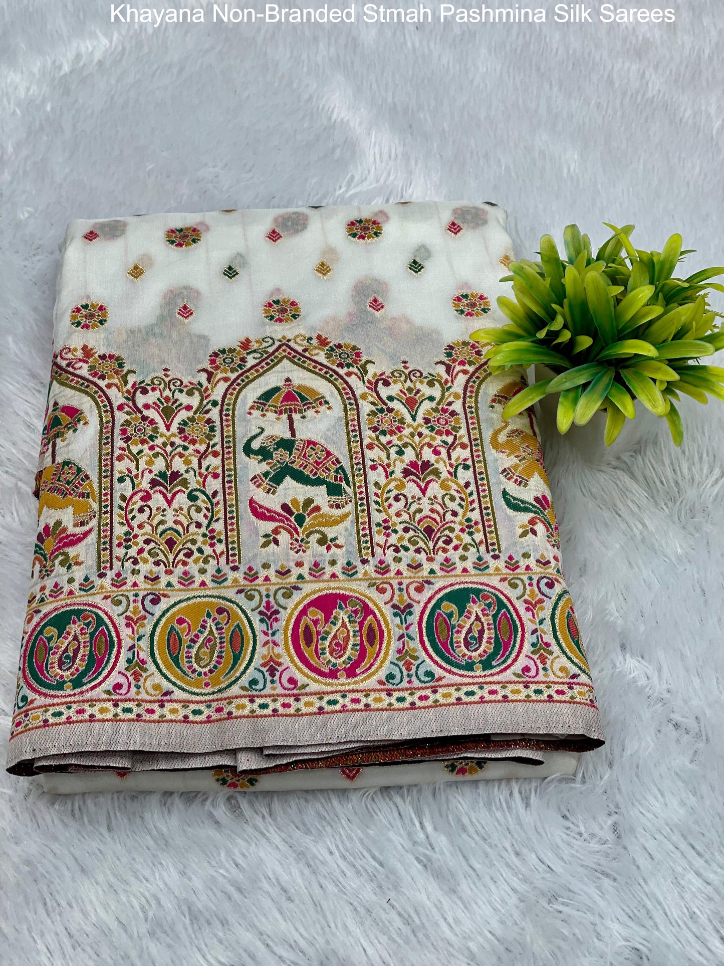 Khayana Non-Branded Stmah Pashmina Silk Sarees