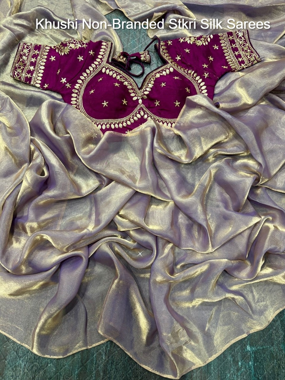 Khushi Non-Branded Stkri Silk Sarees