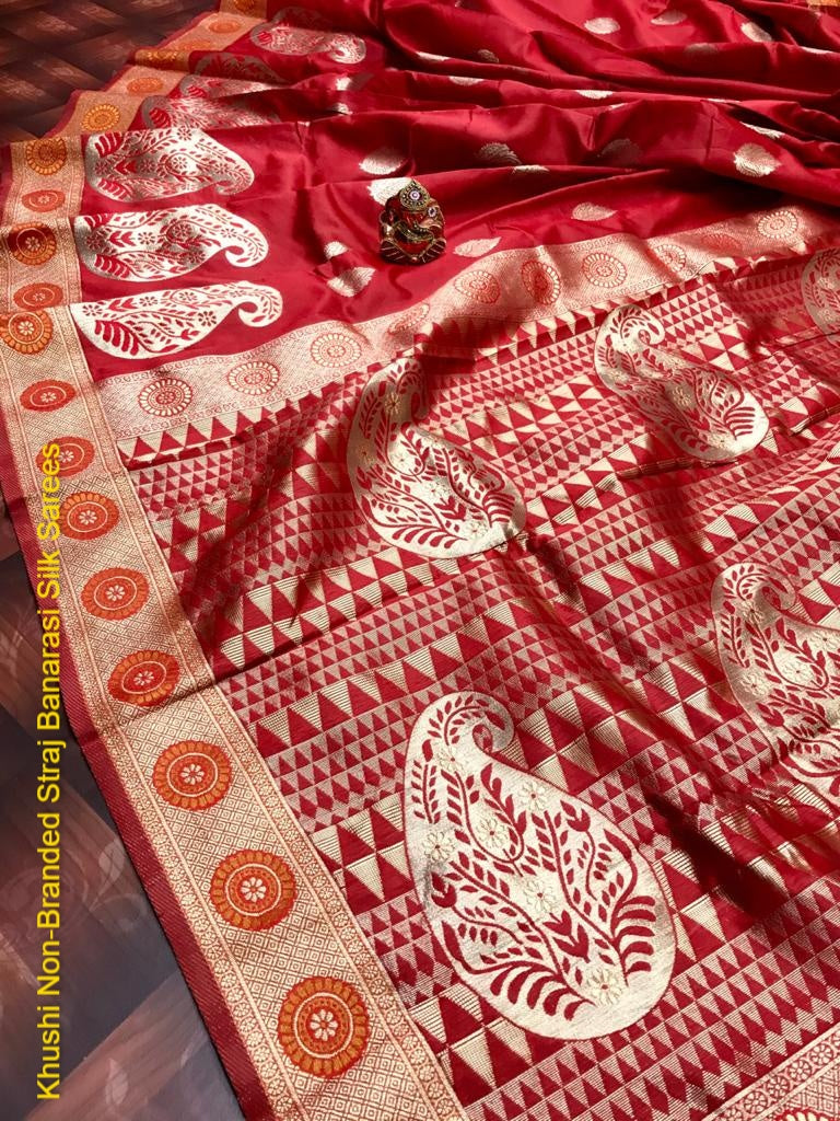 Khushi Non-Branded Straj Banarasi Silk Sarees