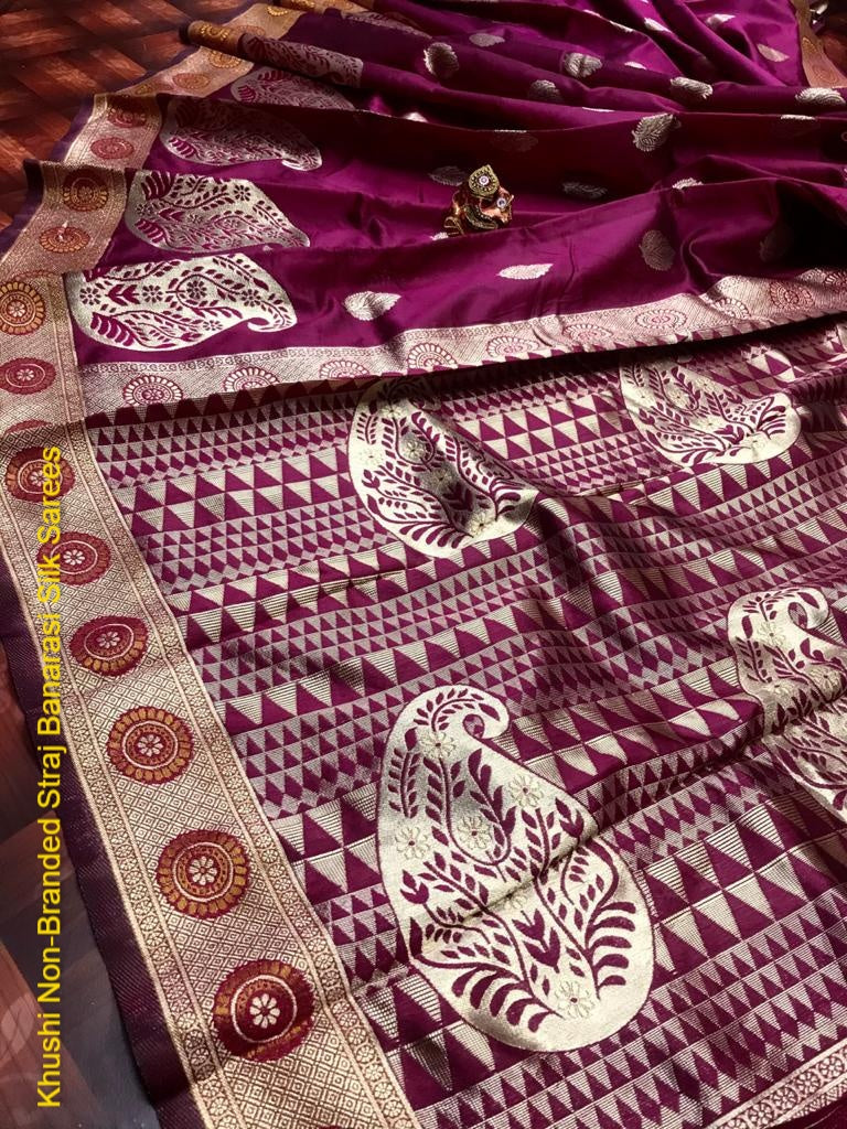 Khushi Non-Branded Straj Banarasi Silk Sarees