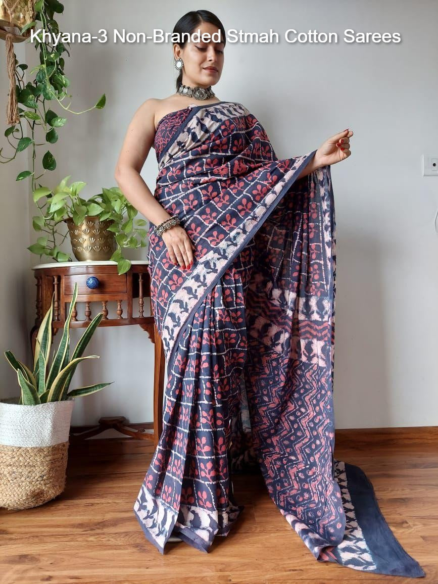 Khyana-3 Non-Branded Stmah Cotton Sarees