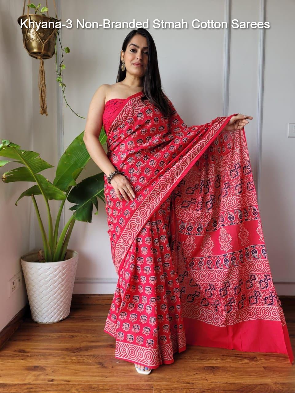 Khyana-3 Non-Branded Stmah Cotton Sarees