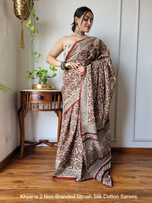 Khyana 2 Non-Branded Stmah Silk Cotton Sarees