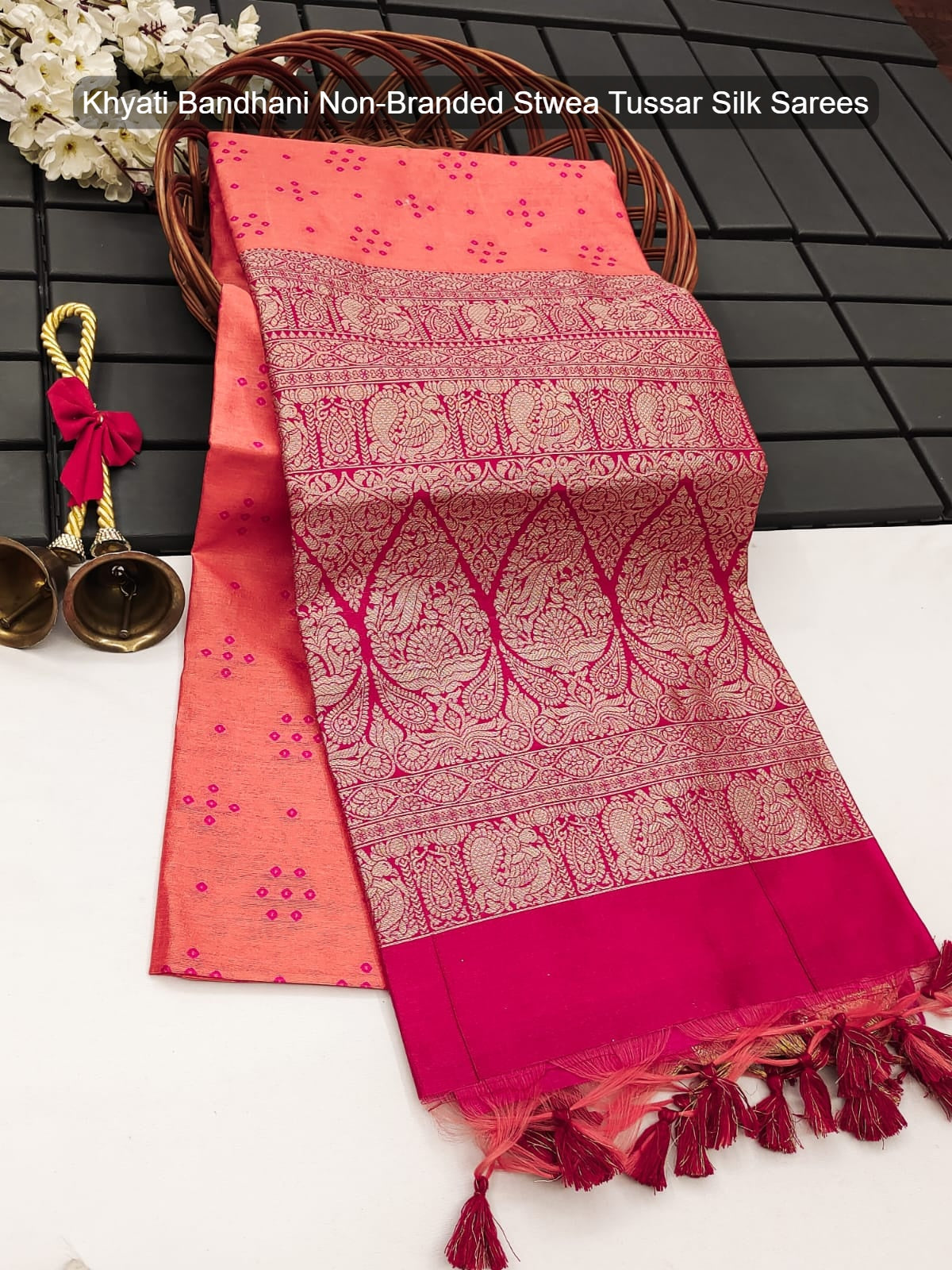 Khyati Bandhani Non-Branded Stwea Tussar Silk Sarees