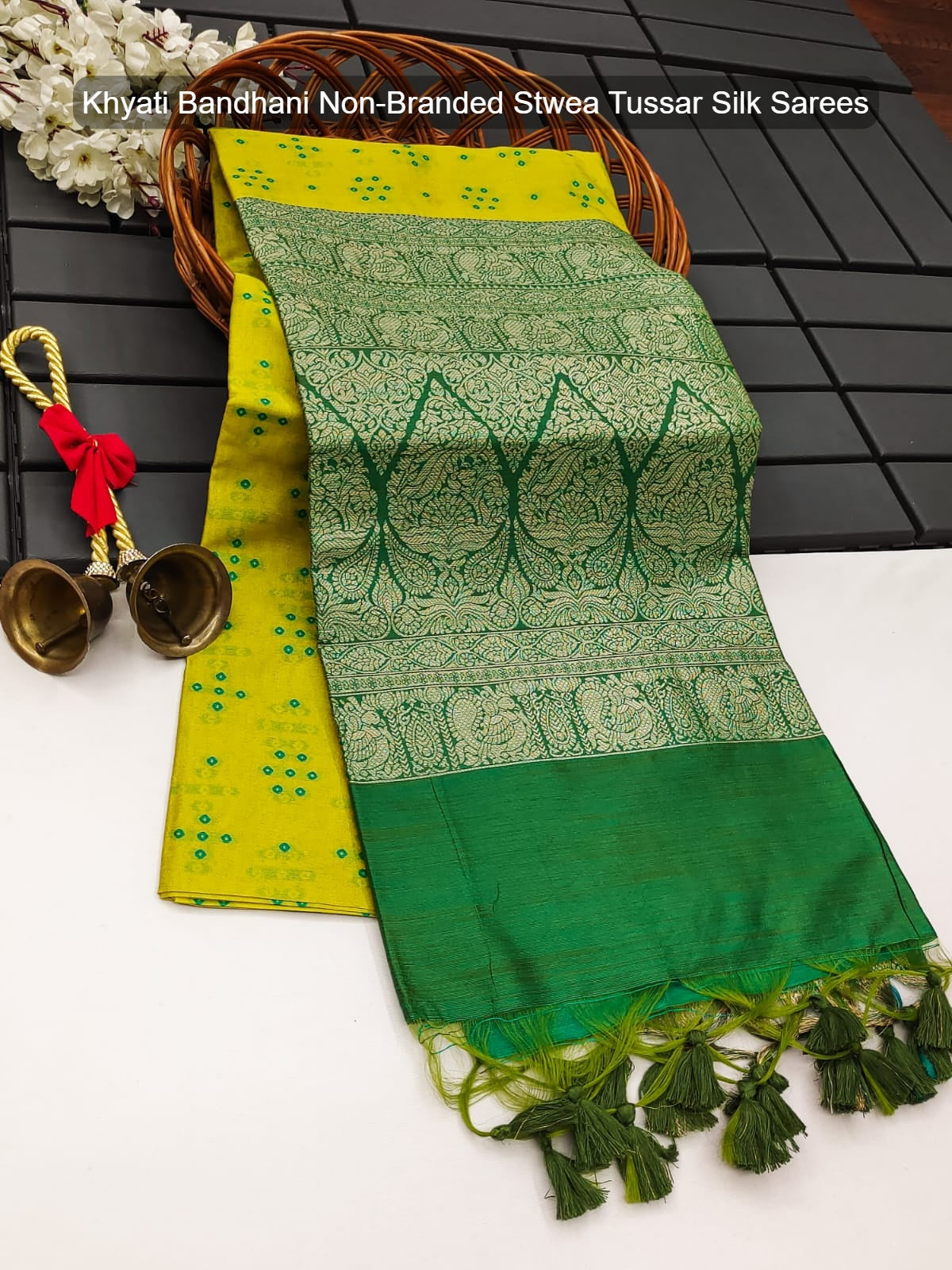 Khyati Bandhani Non-Branded Stwea Tussar Silk Sarees