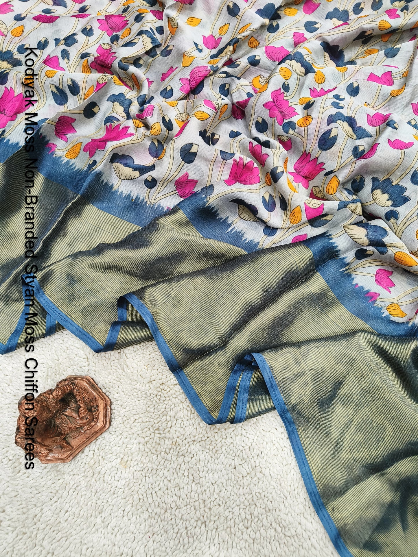 Kodiyak Moss Non-Branded Stvan Moss Chiffon Sarees