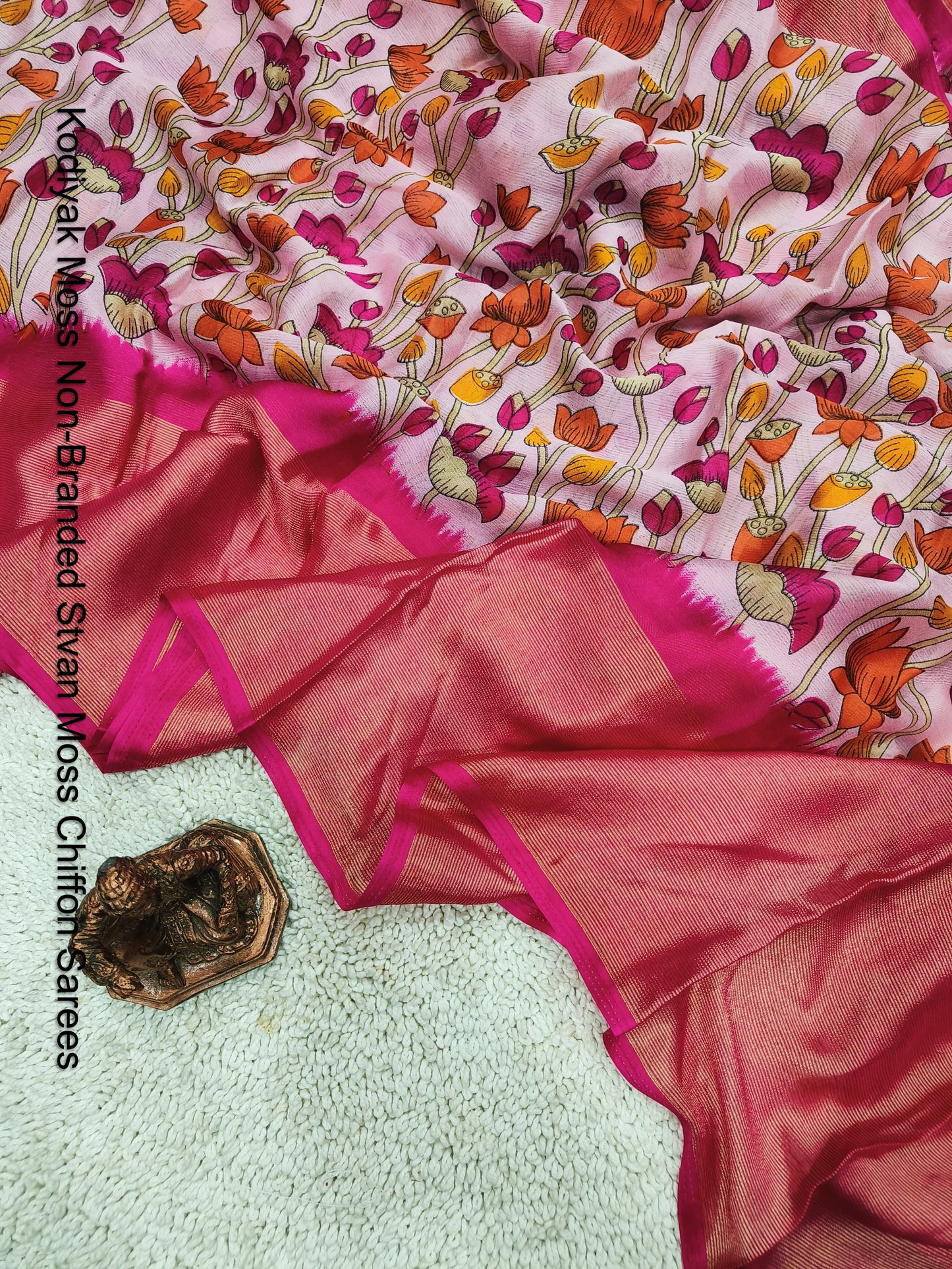 Kodiyak Moss Non-Branded Stvan Moss Chiffon Sarees