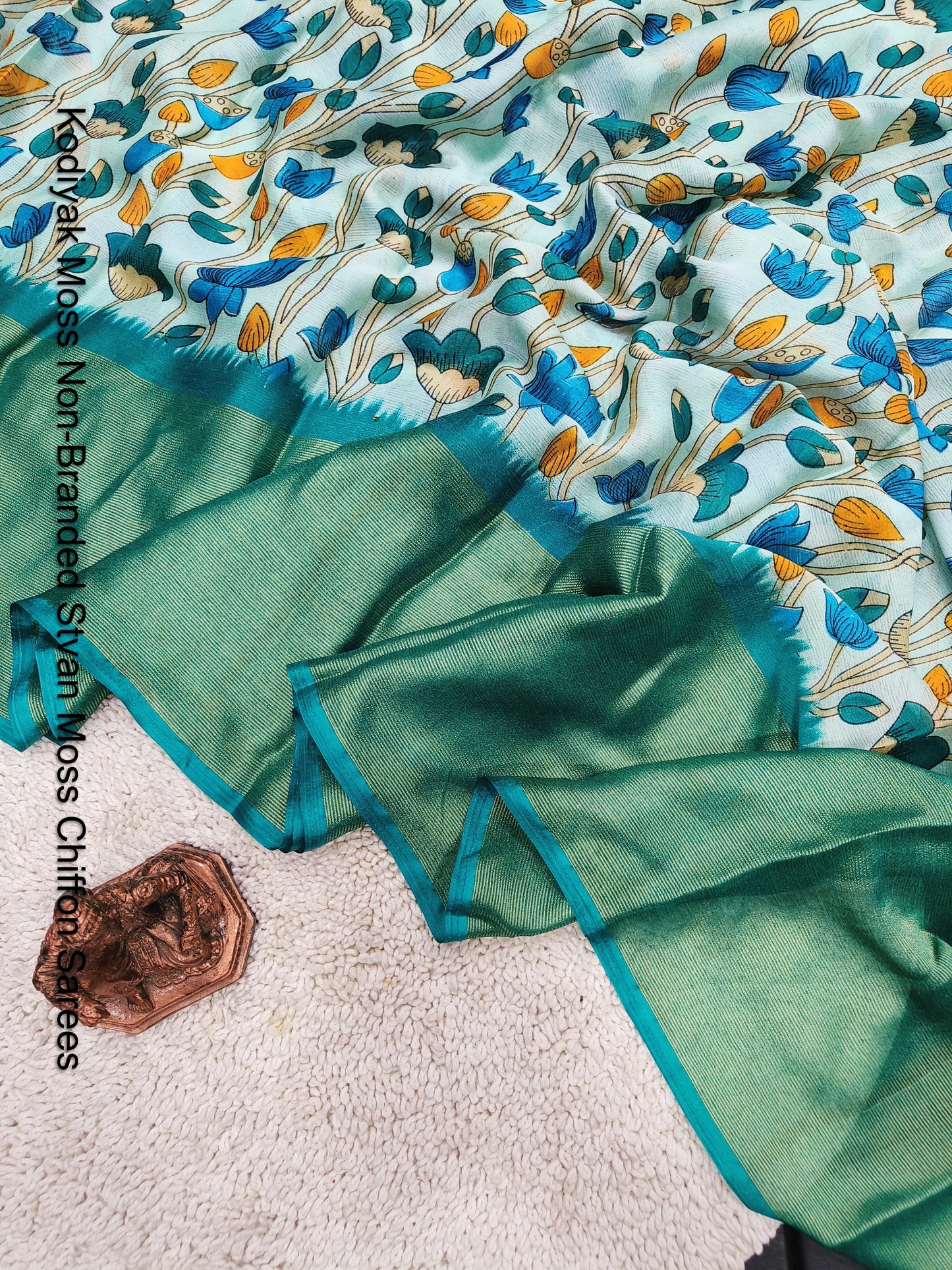 Kodiyak Moss Non-Branded Stvan Moss Chiffon Sarees