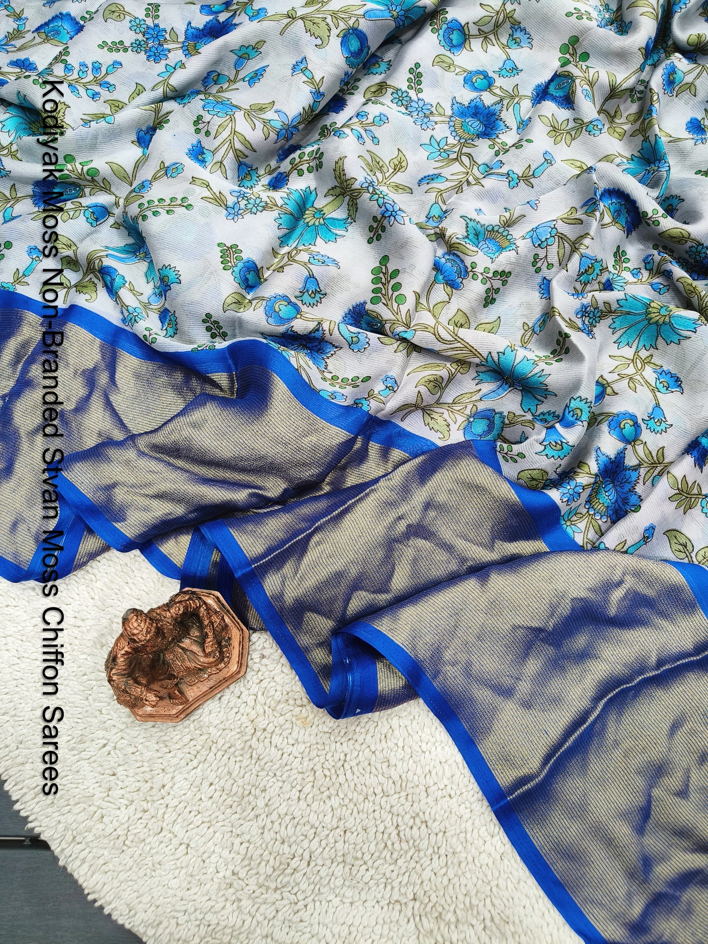 Kodiyak Moss Non-Branded Stvan Moss Chiffon Sarees