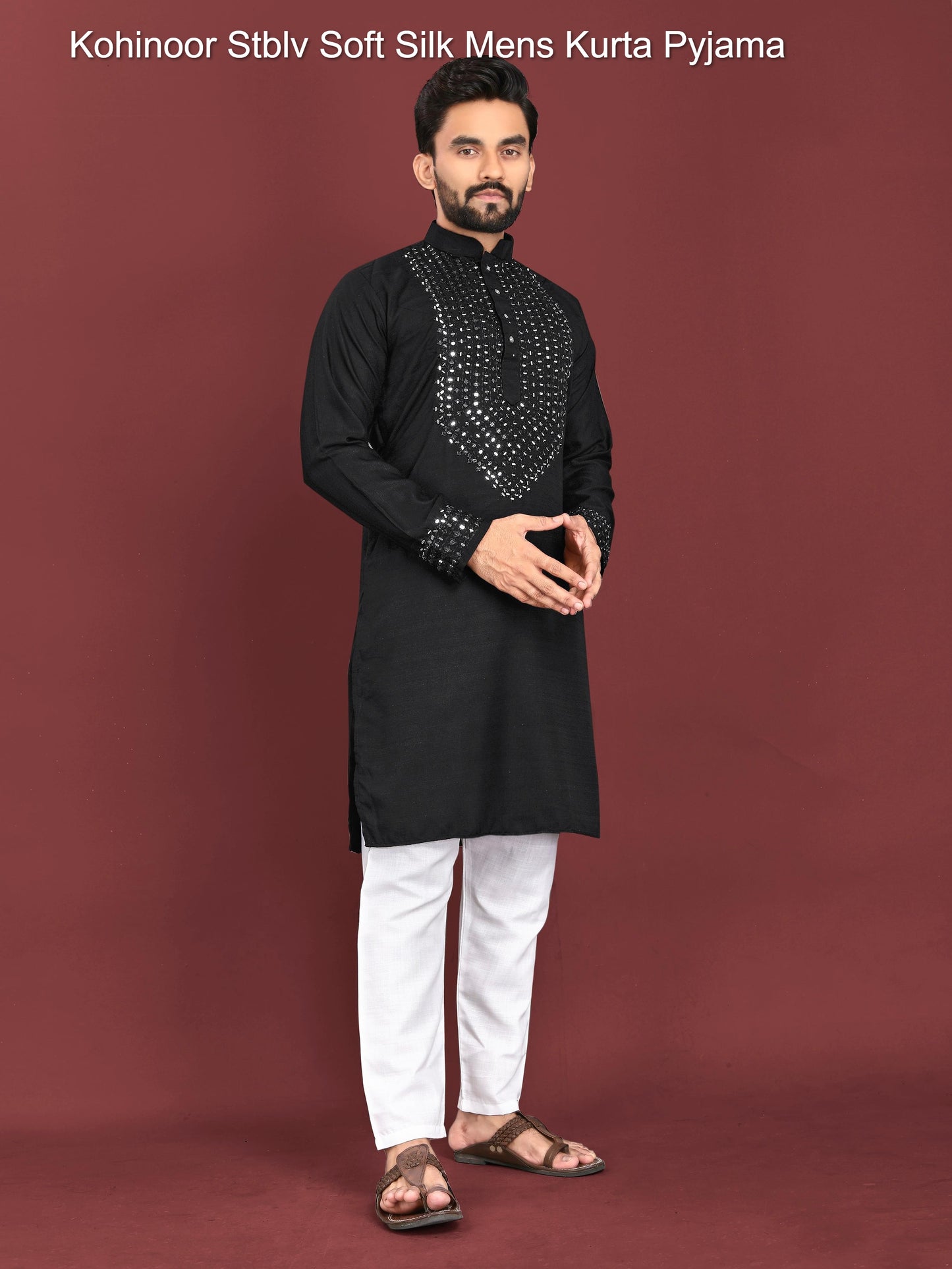 Kohinoor Stblv Soft Silk Mens Kurta Pyjama